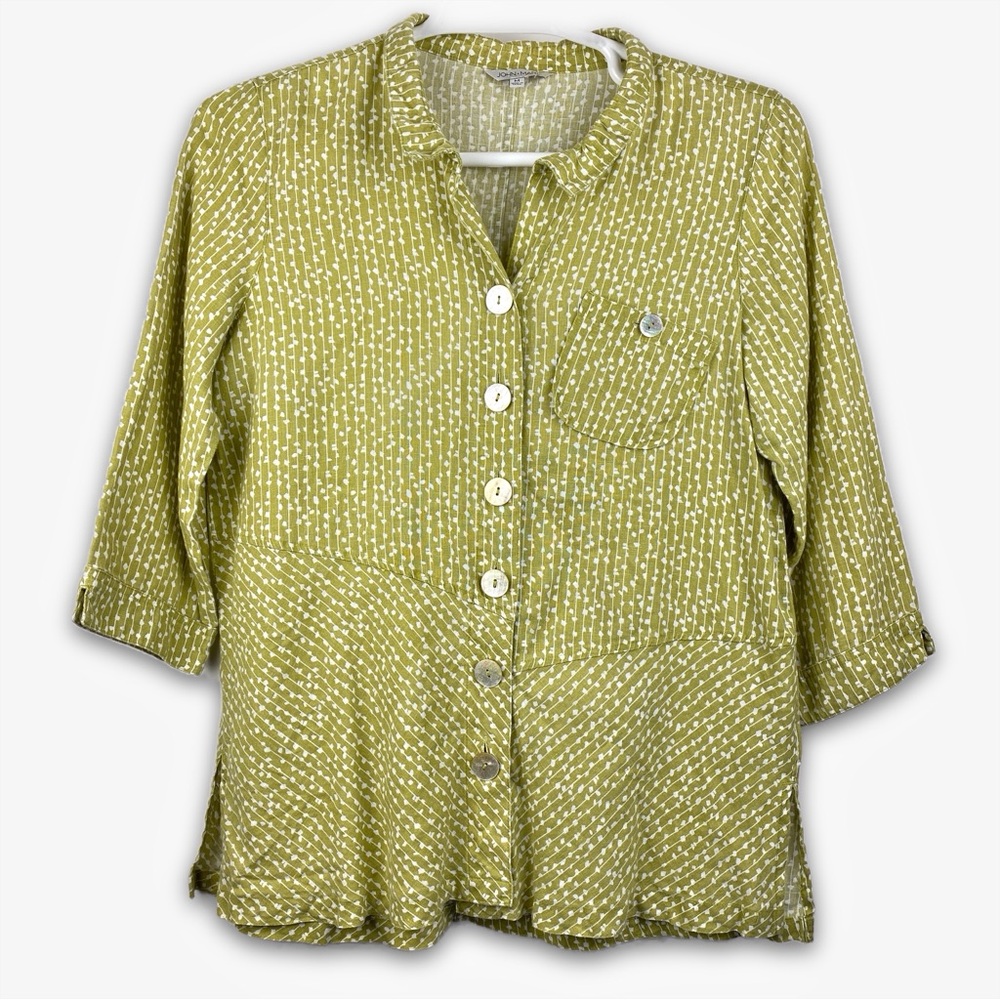 John Mark Tunic Jacket Shacket Size Medium Top Sh… - image 1